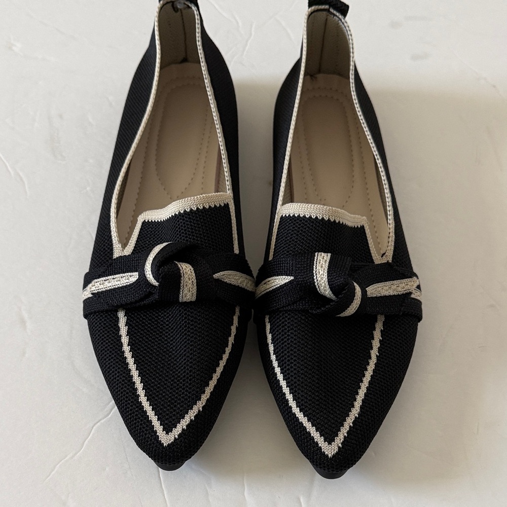 Chic Black and White Women's Loafers. Brand new